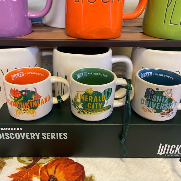 Wicked Starbucks Universal Studios Discovery Series Mini Mug ORNAMENT Set. - Picture 5 of 7